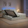 LED Storage Bed with Mattress Light Grey 180 X 200 Cm Velvet