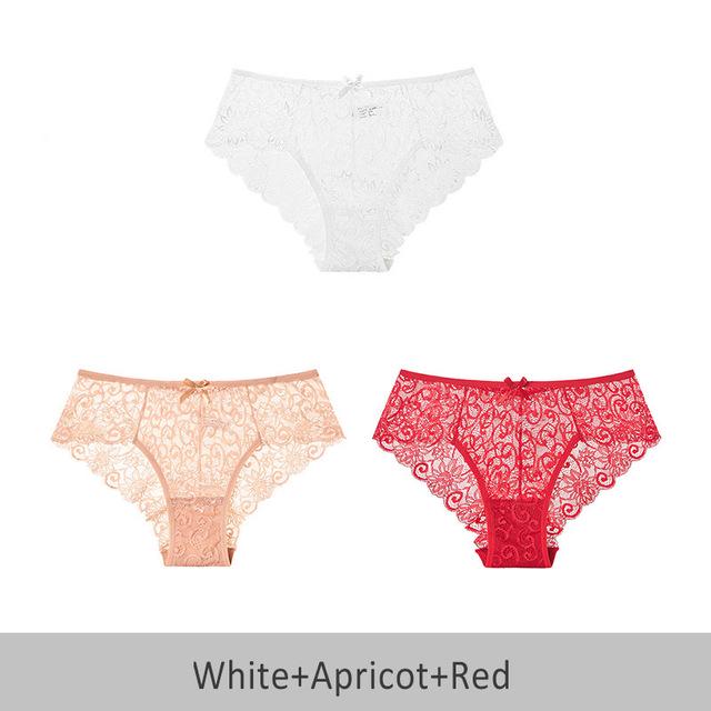 Cutout Sexy Lace Women's Underwear Fashion Skin-friendly Girls Underwear DUASI 3pcs/lot