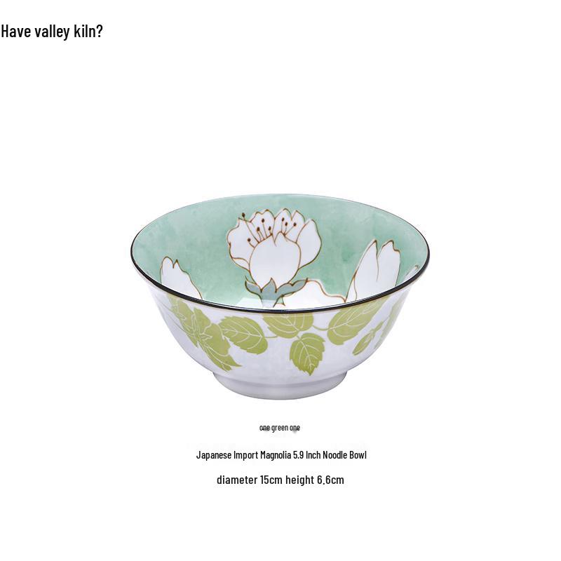 Японская керамическая деревянная миска для лапши  Лотос