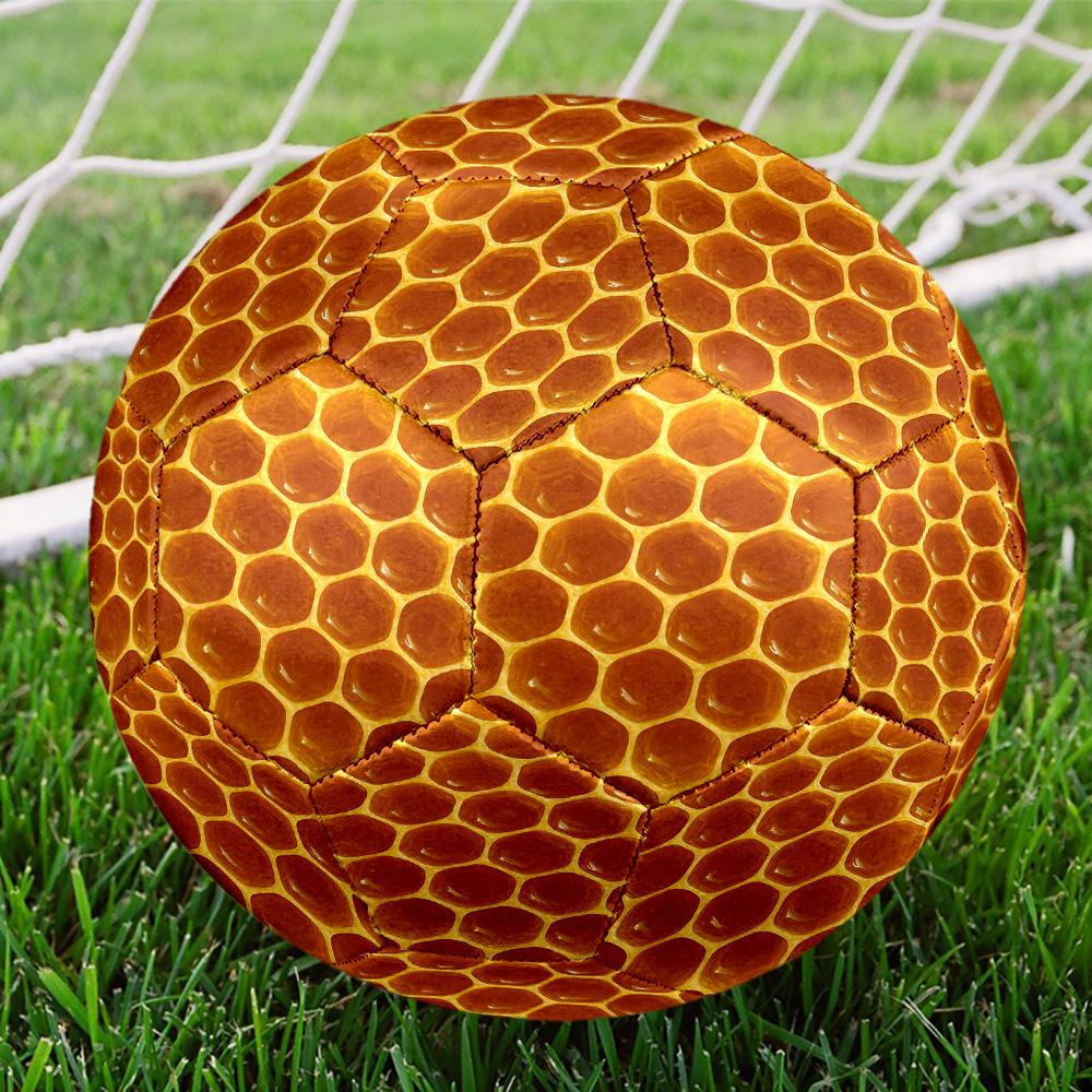 Spider Webs and Beehives Indoor Size 5 Soccer Ball Colorful Machine Stitched PVC Competition Ready Durable High-Bounce