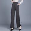 High-Waisted Loose Casual Women's Pants: Straight Leg, Elastic Waist, Wide Leg, Spring Style for Middle-Aged and Elderly