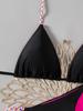 Kontrastní barva ramínka Jednobarevné tanga Sexy bikiny Dvoudílné plavky pro ženy