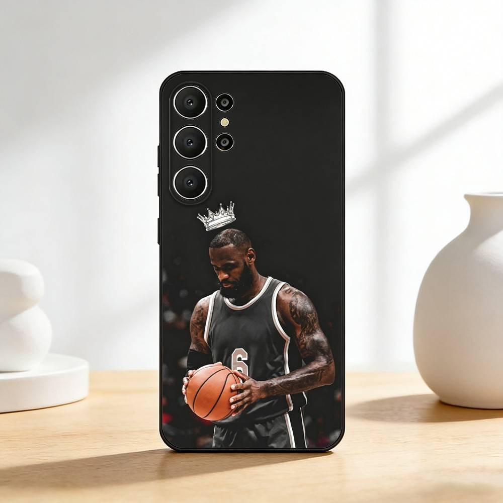 L-Lebron James 23 Phone Case For Samsung S26,S25,24,23,22,30,21,10,9,Ultra,Plus,Lite,Black Soft Case