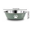 Stainless Steel Pet Water Food Bowl with Paw Print Anti-slip Silicone Base Feeder for Dogs Cats Home Outdoor Use