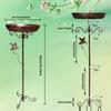 Freestanding Bird Bath Bowl Wildbird Drinking Gift Bird Feeder Tray Feeding Station for Park Yard Outdoor Attracting Birds Porch