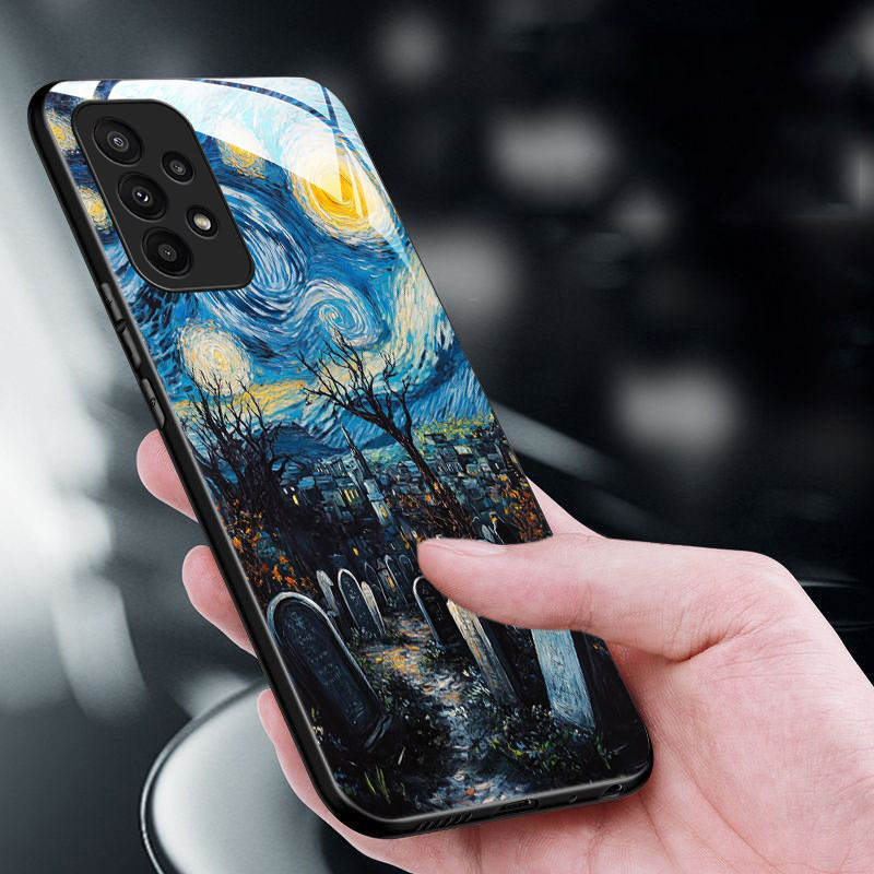 Handyhülle Glas TPU Handyhülle für Samsung Galaxy S26 S25 S24 S23 S22 S21 FE, Ultra, Plus Stoßfest Halloween-Thema