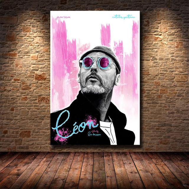 

«Убийца не слишком холодно» Леон черно-белые постеры с фильмами Современная гостиная спальня домашний бар Настенный декор фотографии холст картины 20x40cm Unframed