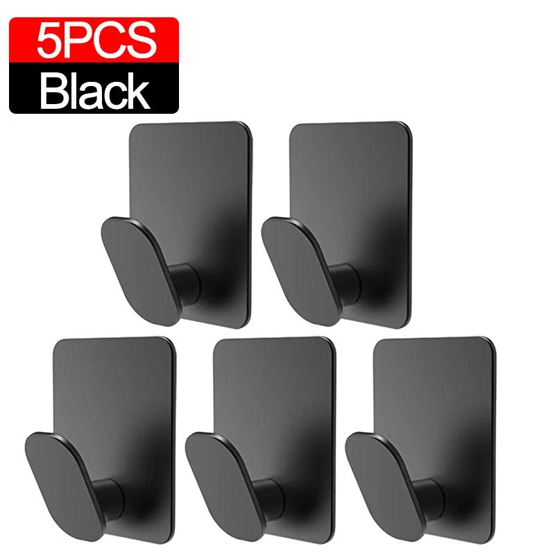 10/1pc Stainless Steel Wall Hooks Bathroom Robe Hook Adhesive Key Clothes Hanger Towel Holder Kitchen Bathroom MultiPurpose Hook