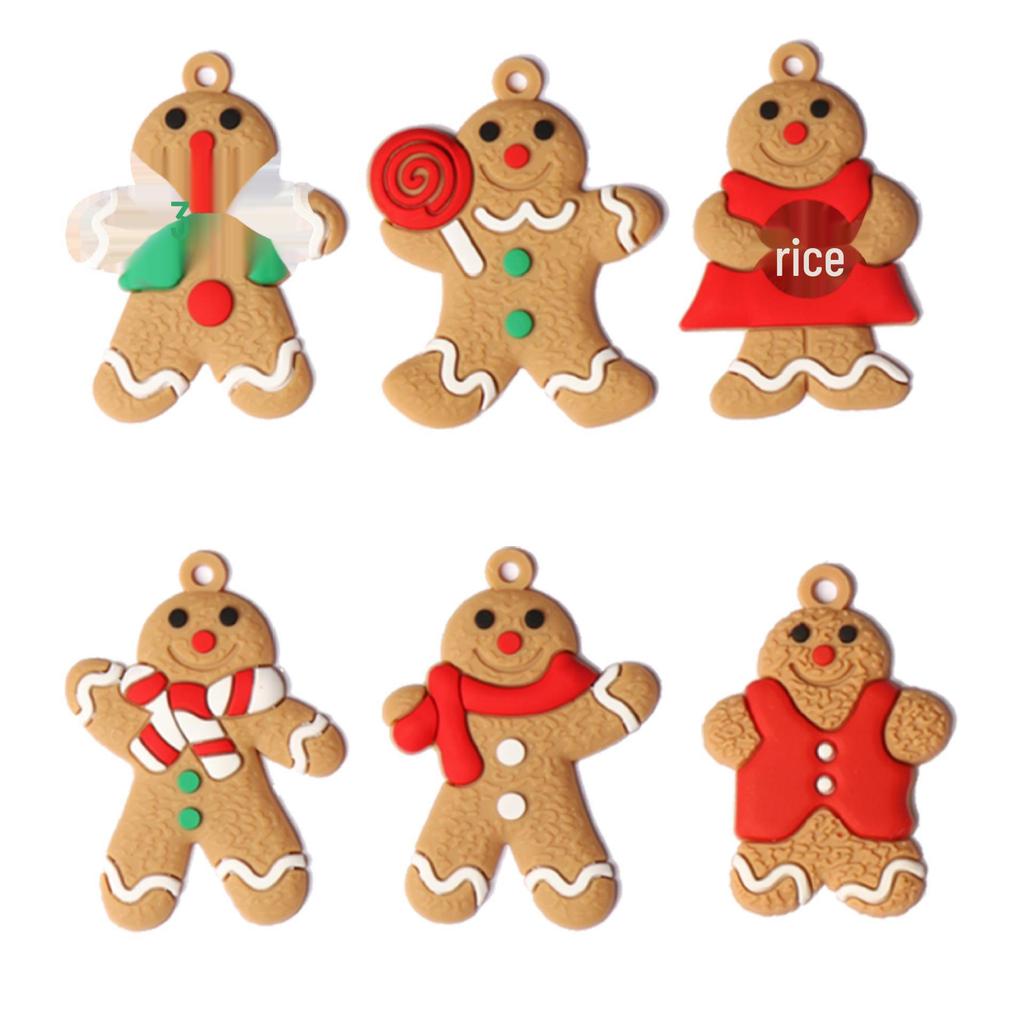 Gingerbread Man PVC Ornaments - Christmas Tree Small Pendant Decorations