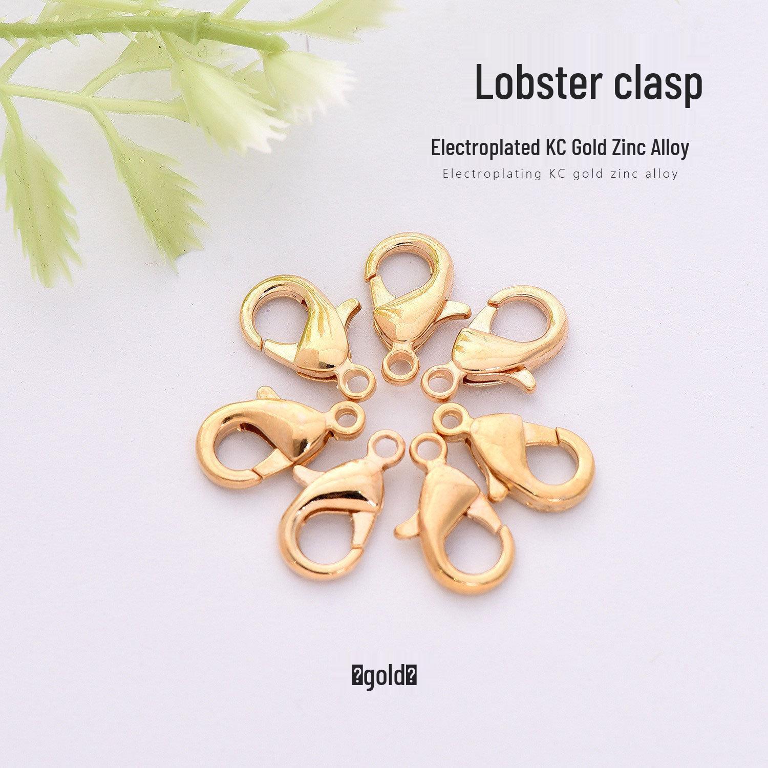 

Золотой Цинковый Сплав Застежка-Лобстер Пружинная Застежка для DIY Ювелирных Изделий и Аксессуаров для Брелоков 12mm (1000 pieces/package) золотой