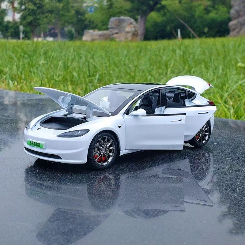 2024 NEW 1:32 FOR TESLA Model 3 Alloy Model Car Toy Diecasts Metal Casting Sound and Light Car Toys Vehicle