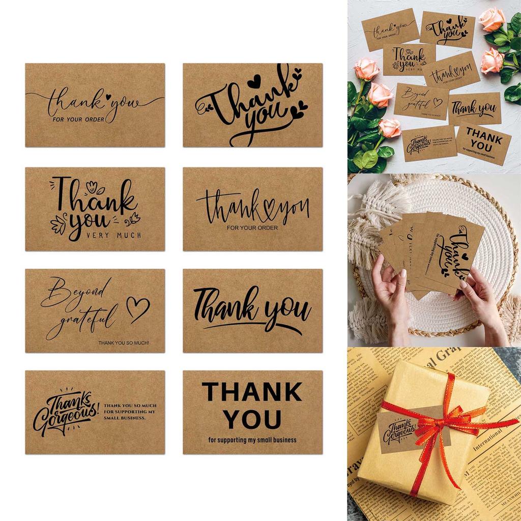 50pcs Thank You Card Pack Elegant Simple Appreciation for Wedding Party Graduation Anniversary Birthday Flower Wraps