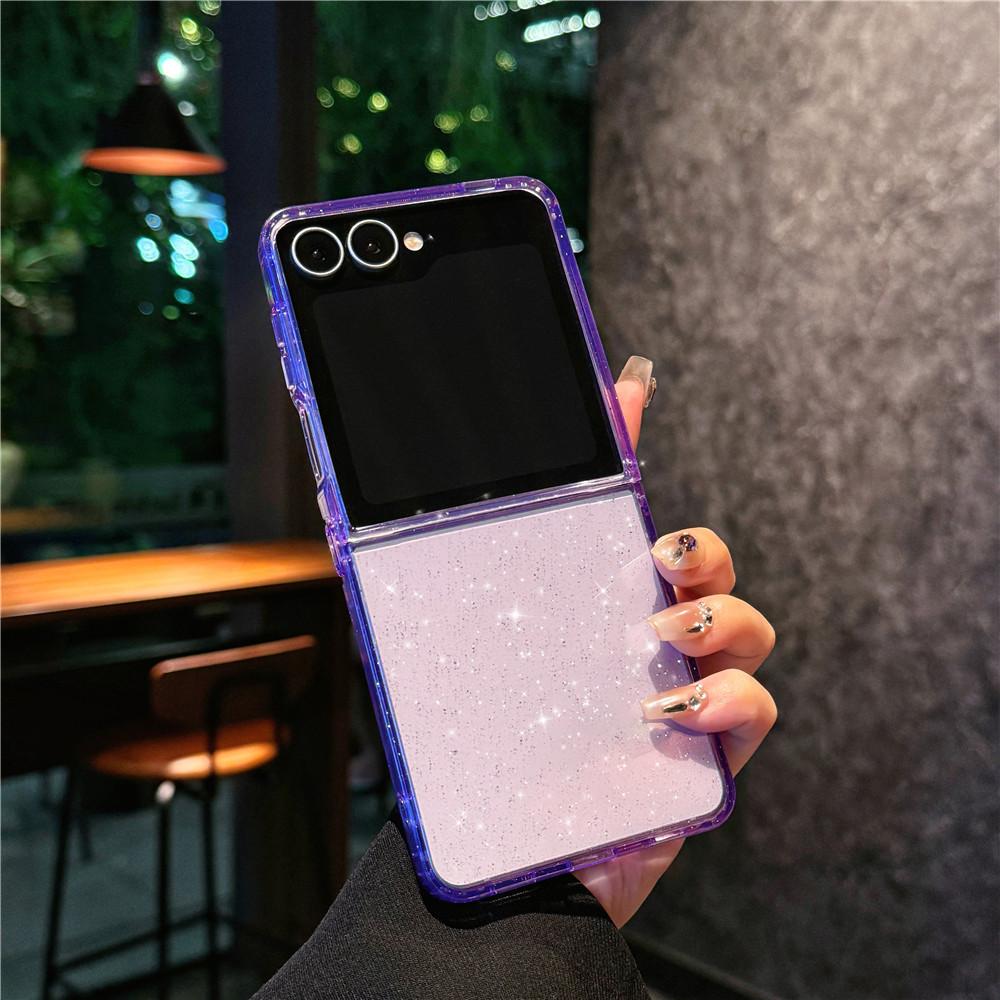 Applicable To Samsung Zflip7 Mobile Phone Case Zflip 5th Generation Folding Screen Flip Zflip6 Laser Gradual Change Magnetic Case