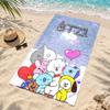 BT21 Microfiber Beach Towel Quick Dry Sand Free Lightweight Beach Towels for Travel Swimming Camping