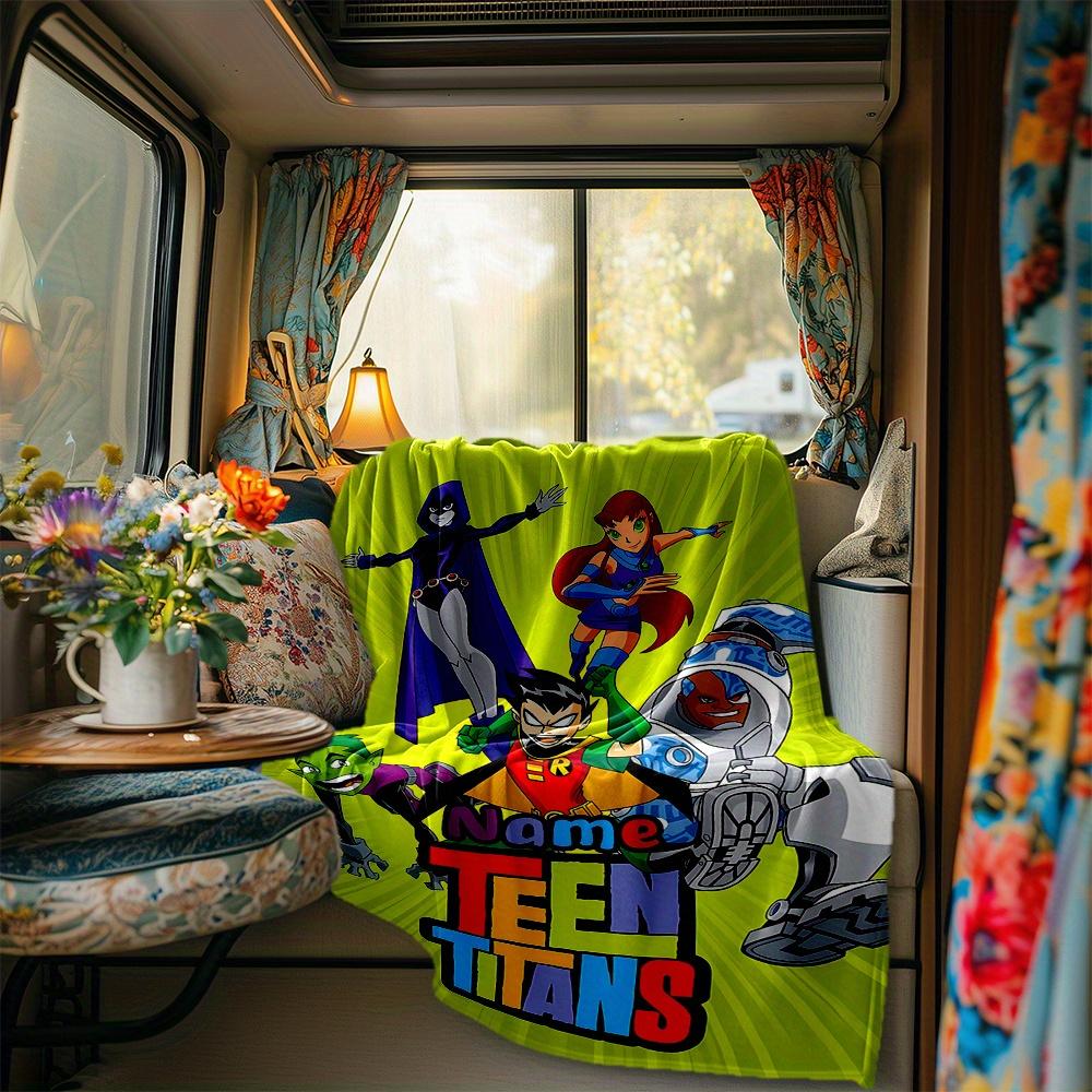 Teen Titans Blanket Personalized Name Soft Comfortable Stylish Blanket Car Blanket Perfect For Travel Camping Outdoor Home Suitable For All Seasons