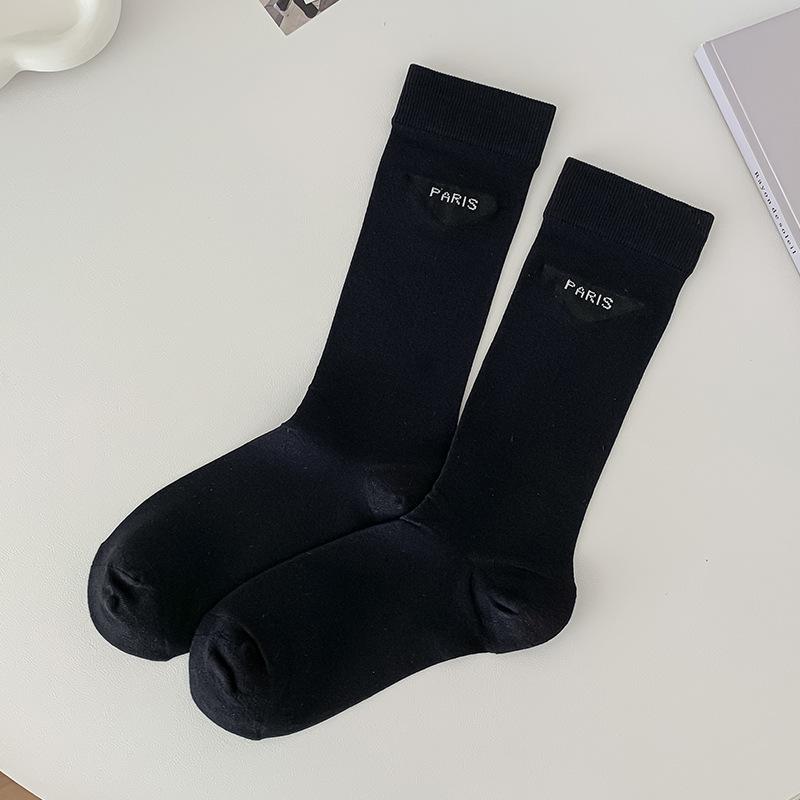 

Женские летние тонкие модные новые носки-гольфы из сетки с надписью 1 pair чёрный