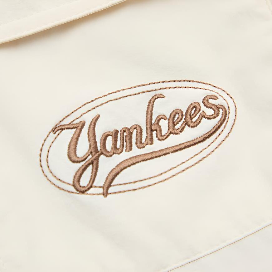 Nova Coleção MLB Estilo Preppy New York Yankees SS25 Calças Cargo Unissex Marfim 3AWPV0453-50CRM