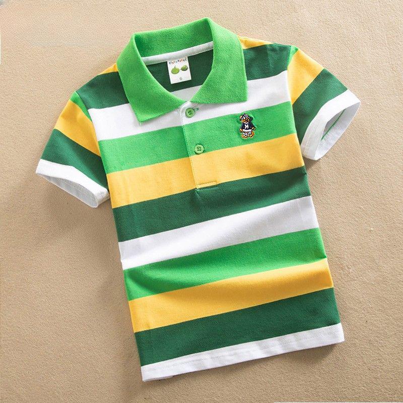 Boys and Girls Short-sleeved T-shirt Summer POLO Shirt Children's Clothing Pure Cotton Korean Style Big Children's Lapel Bottoming Shirt