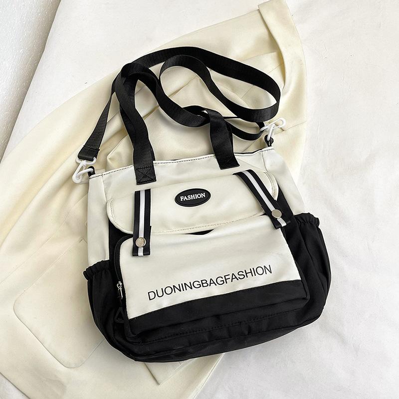 Tote Bag Carry Book Bag Class Bag Student Canvas Bag Women's Shoulder Japanese Large-capacity Beautiful Tutoring Bag Crossbody Bag