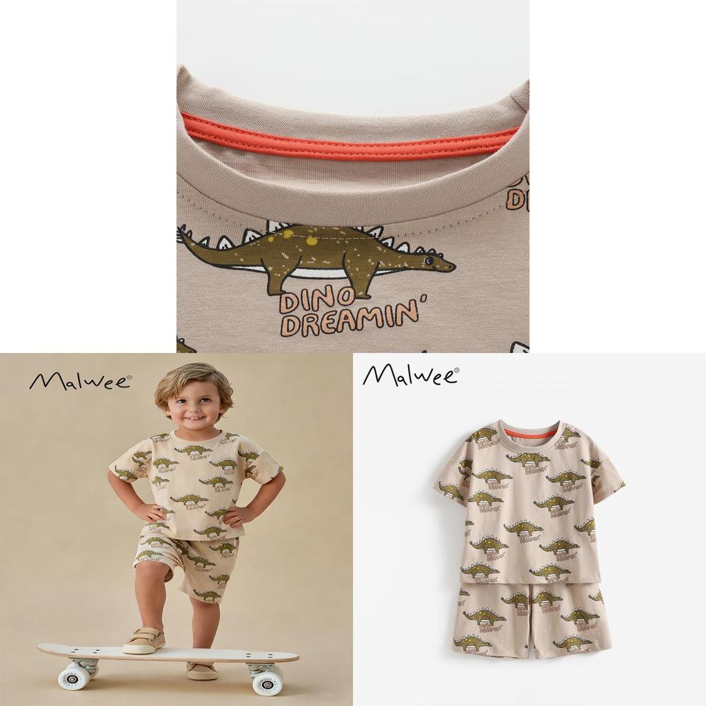 Boys Summer Outfit Cotton Short Sleeve Tshirt And Shorts Set For Kids Ages 3 To 8