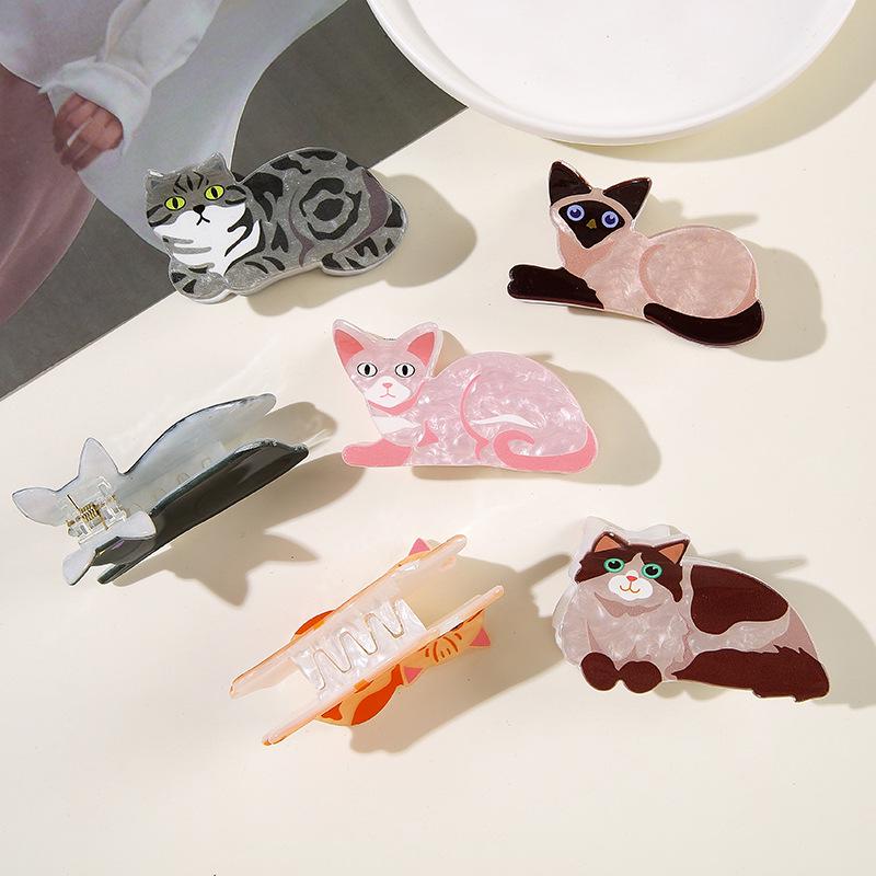 Cute Cartoon Cat Claw Clip - Designer Kitten Hair Accessory