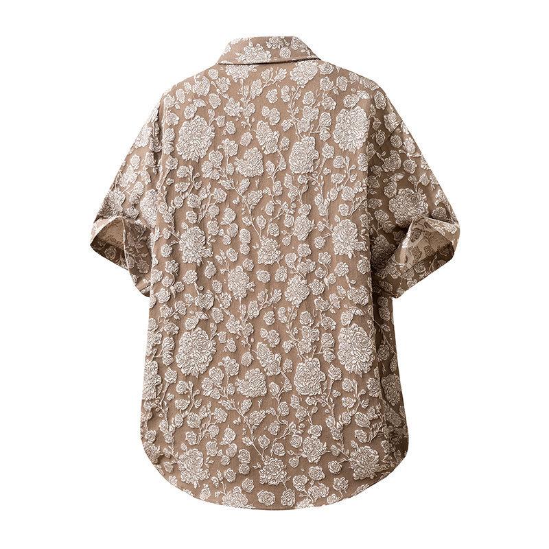 Summer New Men's Hawaiian Short Sleeve Shirt Lightweight Breathable Loose Casual Top