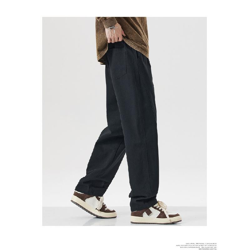 2026 New Loose Fit Straight-Leg Trousers for Men, Solid Color Versatile Sports Casual Pants