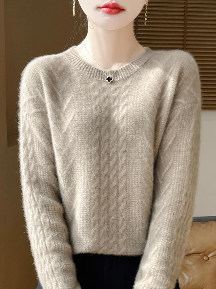 Women's Cashmere Sweater Qinghe Cashmere 30% Cashmere 70% Wool Autumn and Winter Cashmere Pullover Soft and Warm