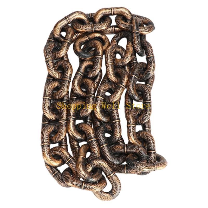 

KX4B Pet Leash Rope with Imitating Iron Chain 5ft Length Funny Photo Props Interesting Dog Chain Accessories бронзовий