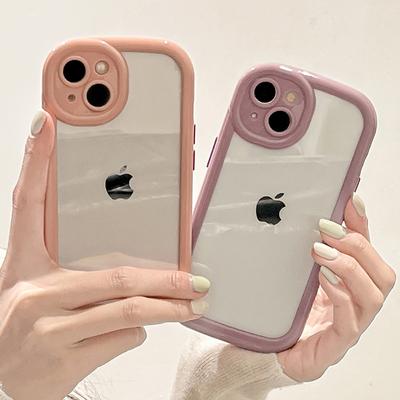 Süße Bonbonfarbene Stoßstange, stoßfeste, transparente Hülle für iPhone 14 13 12 11 Pro Max, weiche Rückseite für iPhone 13 Pro, modische Hülle
