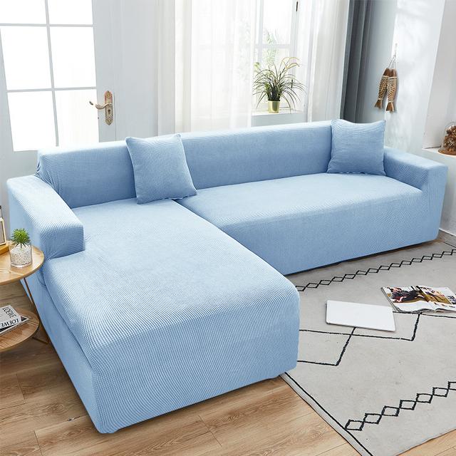 L Shape Sofa Protector Jacquard Stretch Sofa Covers For Living Room Decor Anti -Dirty Anti -Scratch Couch Corner Slipcover 1 /2 /3 /4
