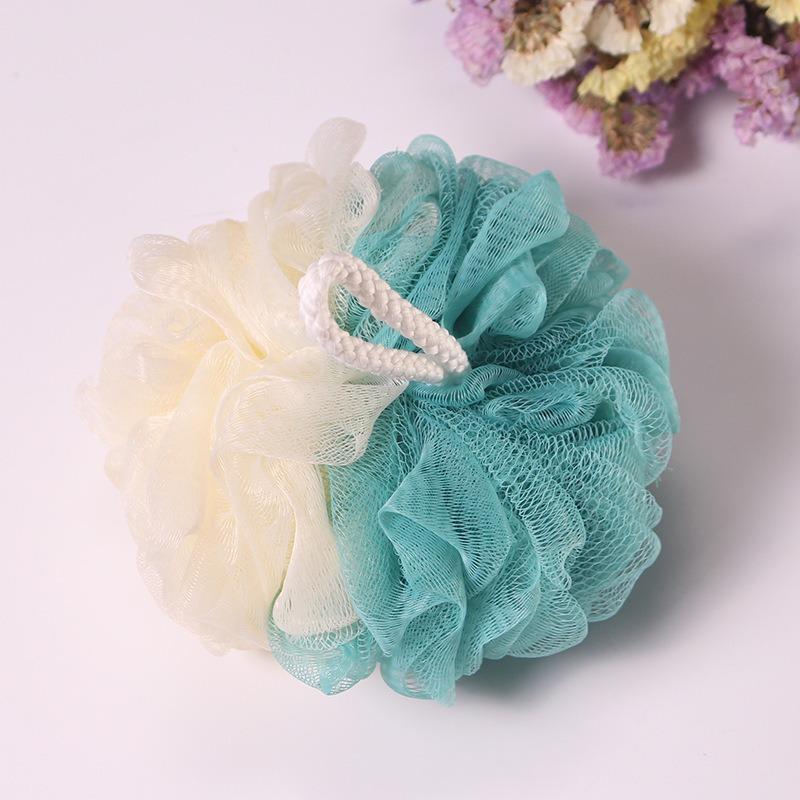 3 PCS Large Bi-Colour Shower Balls Colourful PE Soft Frosted Bubble Bath Flower