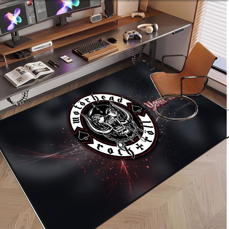 Personalized Crystal Velvet Carpet Motorhead Pattern Non Slip Floor Rug