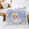 Personalized lamb 2D digital printing thickened lamb wool crystal fleece blanket blanket one piece
