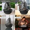 Buddha Idol Water Fountain for Home Decor (19cm) LED Lights | Waterfall Fountains for Living Room, Garden, Office, Reception,Tabletop