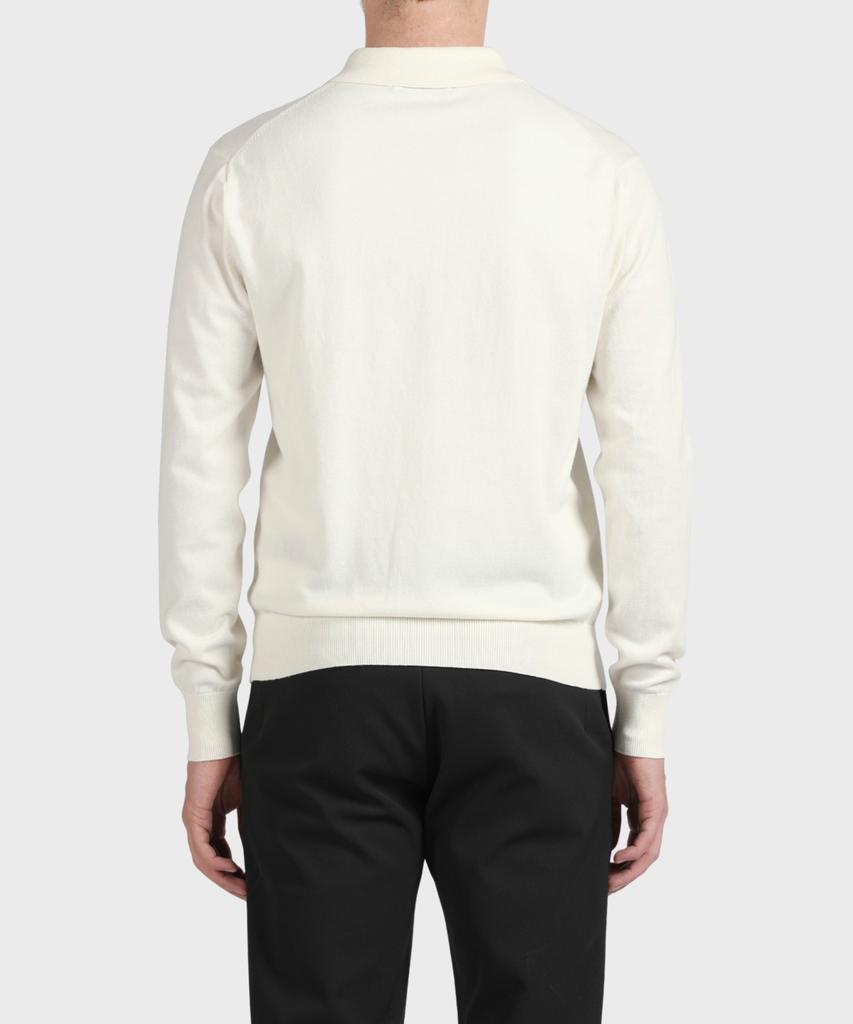 PANICALE White V-Neck Open Collar Knit