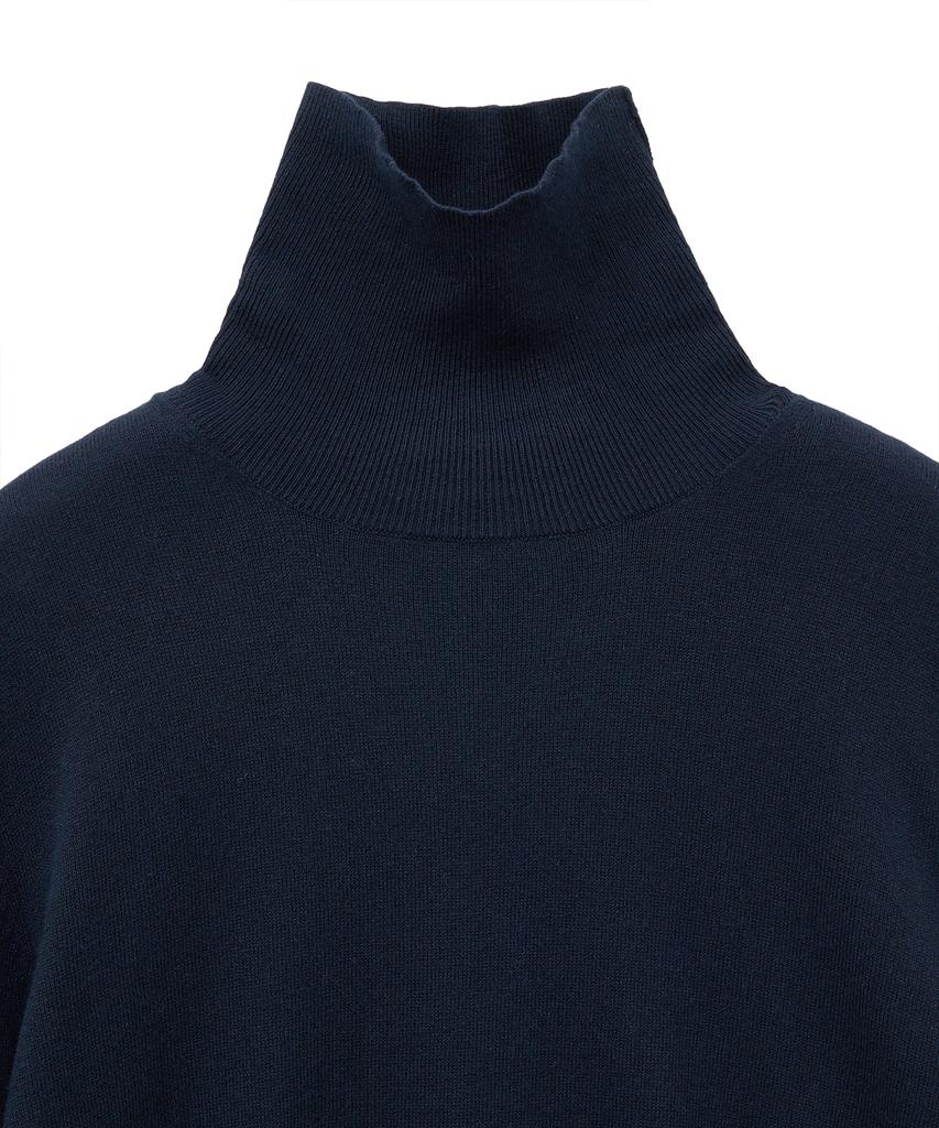 NOIRER Cashmere Cotton Turtleneck (Navy)
