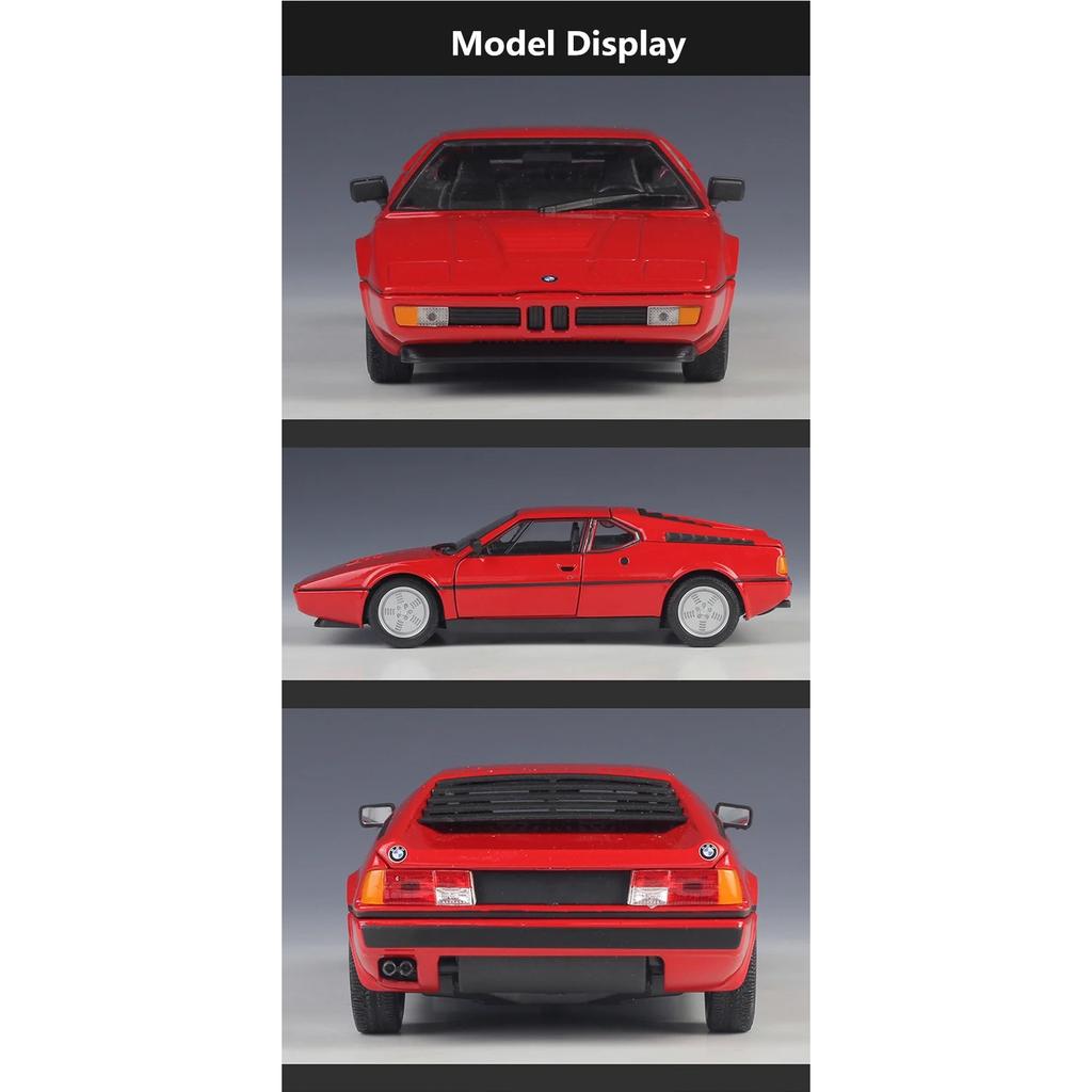 WELLY 1/24 BMW M1 Alloy Classic Sports Car Model Diecast Metal Racing Car Vehicle Model Simulation Collection Childrens Toy Gift
