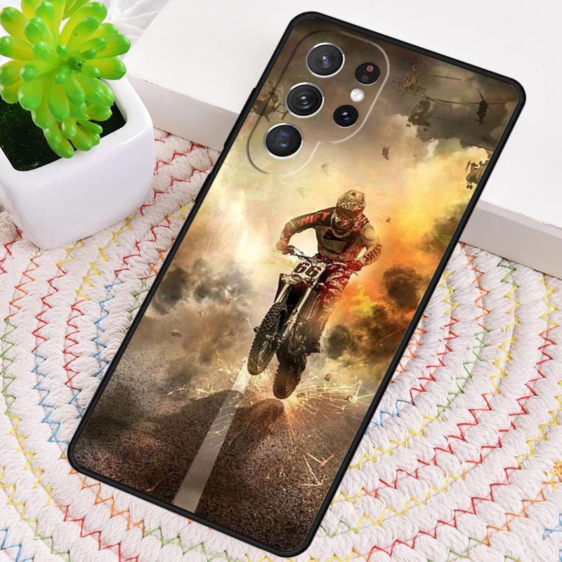Moto Bike Motocross soft Silicone Phone Case For Samsung Galaxy note 10 pro S26 S25 S24 S23 S22 S21 Plus S25Ultra Capa Cover