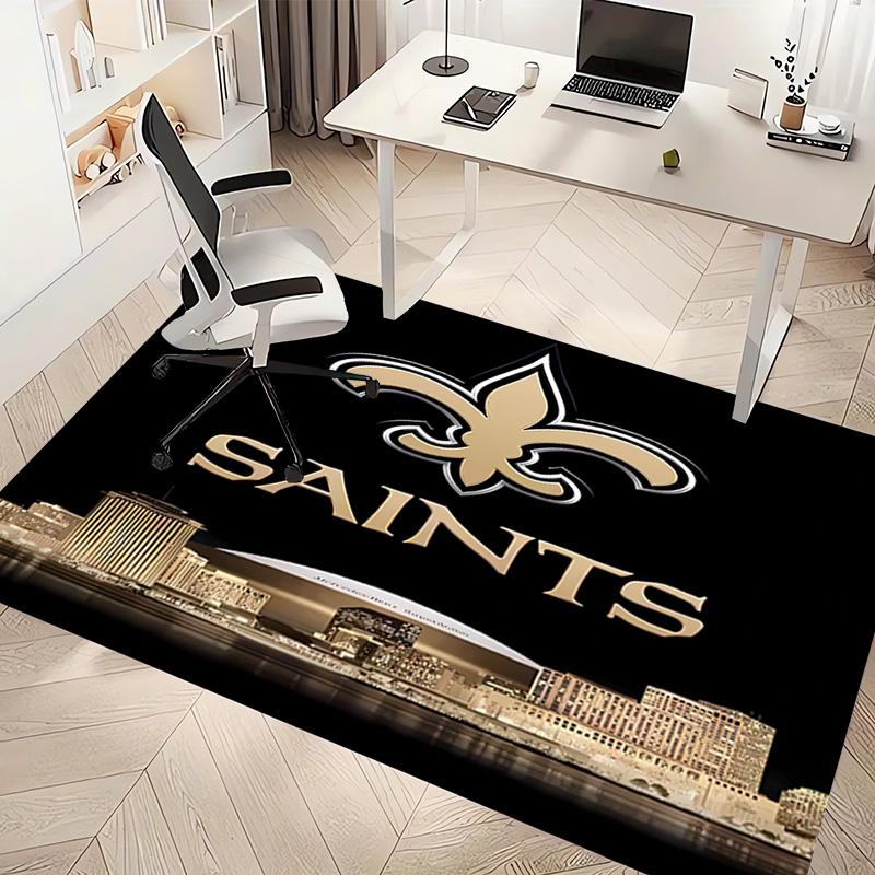 New Orleans Saints logo Print Area Rug - Soft,Washable Non-Slip Indoor Mat,Living Room,Home Office Decorative Rug