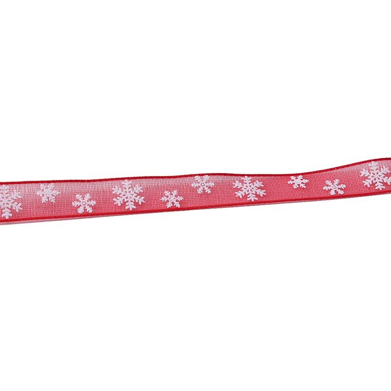 Christmas Organza Ribbon Snowflake Ribbons Handmade DIY Gift Wrapping Decoration Wreath Home Decor