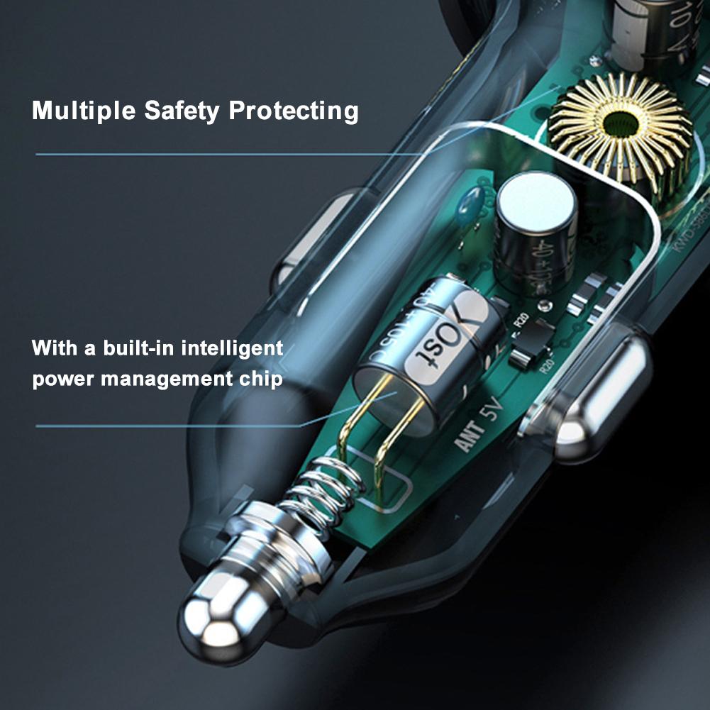 Car USB Chargers Multifunctional Phone Charge Device 66W+15W Quick Charge with 6 Charge Ports for 12 24V Car Truck Van