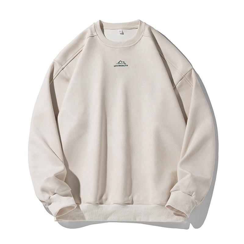Mens Casual Cotton Sweatshirt With Embroidered Letter Print For Spring Autumn Wear
