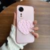 Heart Shape Suction Cup Phone Case for OPPO Reno8 T 5G Semi Transparent Matte Shockproof Soft TPU Cover