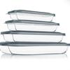 Rechteckige Glas-Backform mit Deckeln – Vom Kühlschrank in den Ofen, Lasagne & Reste, Grau