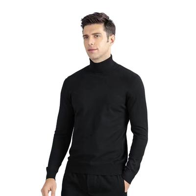 Autumn Wool Men's Turtleneck Basic Solid High Neck Knit Pullover Sweater Inner Sweater Plus Size