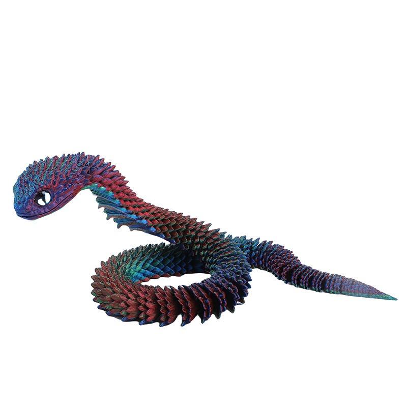 

3D-друкована змія з рухомими суглобами Fidget-іграшка Фігурка Симуляція змії Офісний настільний орнамент Подарунки Вироби ручної роботи Фігурки Мініатюри 30cm