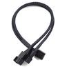 Copper 2 Way Pwm 4Pin/3Pin Computer Fan Sleeved Splitter Extension Cable 27Cm