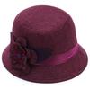 Linen Material Fedora Hat Floral Design Bowler Hat Vintage European Bucket Hat  Formal Events