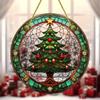 Santa Claus Acrylic Stained Glass Disc – Perfect Window Hanging Decor for Living Rooms, Bedrooms & Outdoor Spaces